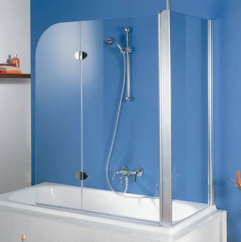 HSK Exklusiv Seitenwand zu Badewannenaufsatz, Größe: 75 x 140 cm, Anschlag rechts, Duschkabinen: Chromoptik: ESG klar von HSK