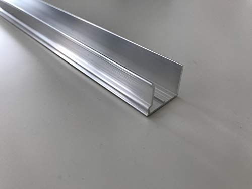Alu-Abschlußprofil für Stegplatten aus XT PC Stärke 16 mm Länge 980 mm mit Universal-Tropfkante Aluminium U-Profile Alu-U-Abschlussprofil von Wandbreite