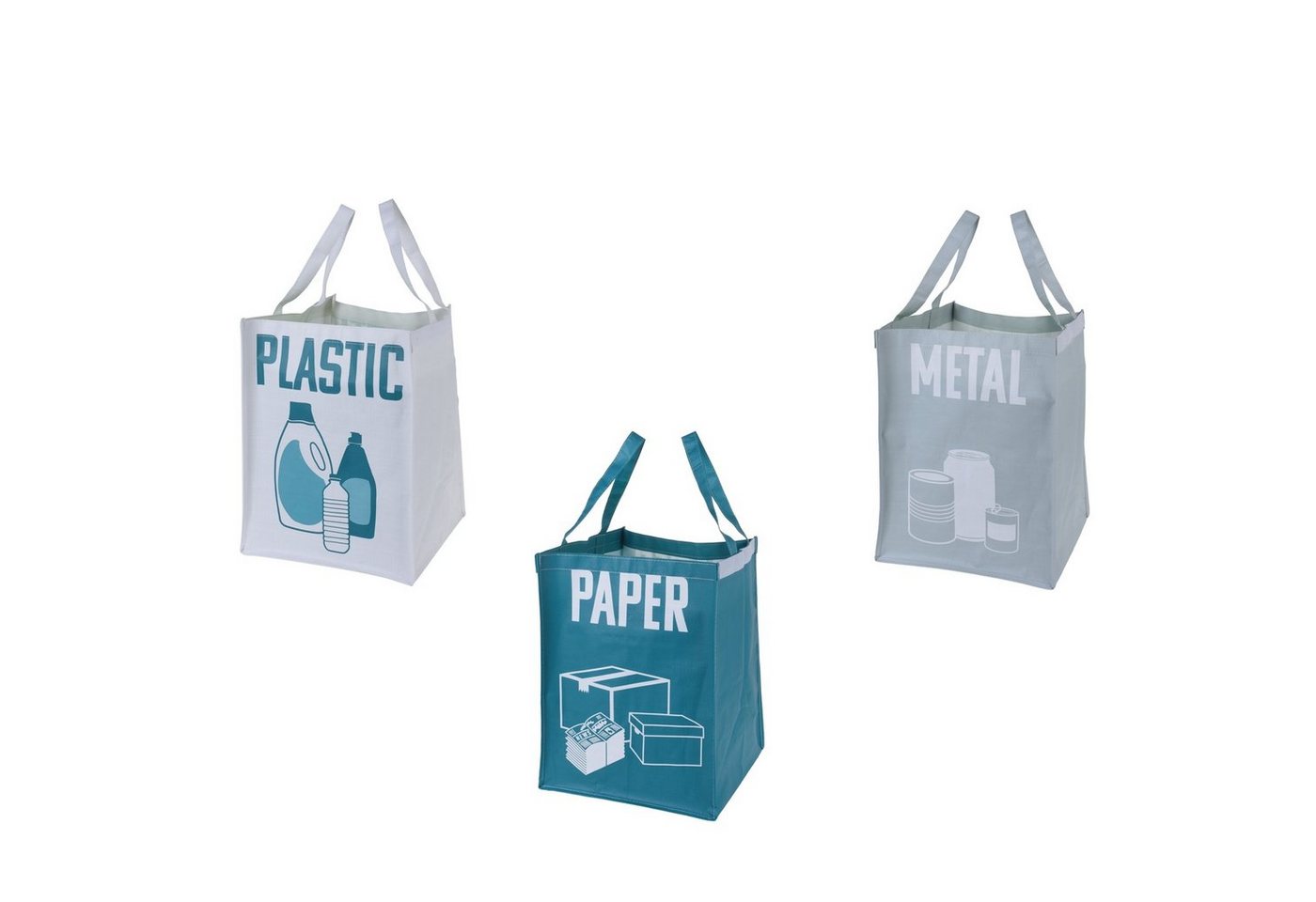 HTI-Living Mülleimer Mülltasche 3er Set Metall Papier Kunststoff, Mülltrennung von HTI-Living