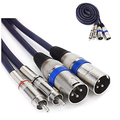 HTRUIYATY 2×XLR Männlich Kable Auf 2×Cinch Kabel RCA kable,Hochwertiger XLR-Stecker,XLR Mikrofon XLR Patchkabel Leistungsverstärker(1,5m) von HTRUIYATY