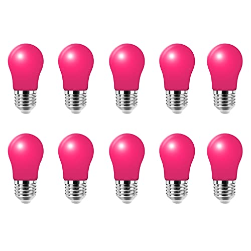 10 Stück E27 Schraubsockel 3W LED Glühbirne Lampe Rosa für Urlaub Party Dekoration, Home Licht, Nacht Licht Laternen von HUAMu
