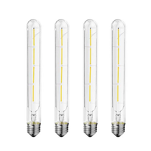 4 Stück LED T30 E27 4W Filament Glühbirne Edison Vintage Dekorativen Rohrförmige Glühlampe Birne kaltes Weiß Licht 6000K,360°Abstrahlwinkel AC220-240V von HUAMu