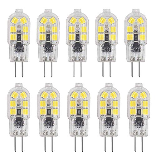 G4-LED-Glühbirnen Cool White 6000K 200Lumens 2W 12V AC DC ersetzt 20W Halogenlampen ， Nicht dimmbar ， G4-Bi-Pin-LED-Ersatz für Kit, Outdoor, Indoor - 10 Pack von HUAMu