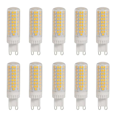 HUAMu 10 Stück G9 LED Leuchtmittel 10W LED Lampen,Ersatz für 100W Halogenlampen,Warmweiß 3000K,95 LED Chips,360° Abstrahlwinkel,1000LM,AC220V-240V von HUAMu