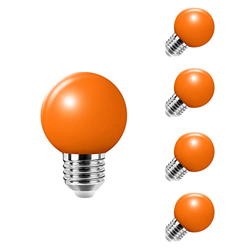 HUAMu 5 x E27 LED-Leuchtmittel, 2,5 W, Orange, 200 lm, entspricht Halogenlampen, 20 W, AC220 V-240 V von HUAMu