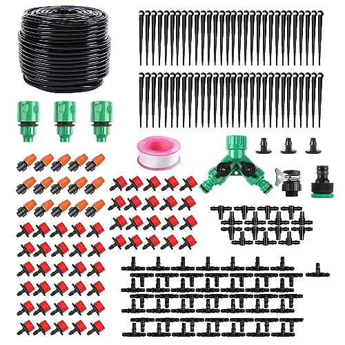 HUAZIZ Bewässerung Kit,15M *2PcsTropfbewässerung Garten Bewässerungssystem DIY Micro Drip System Automatische Sprinkler Micro Drip System Misting System für Tomaten Bewässerung Garten Zimmerpflanzen von HUAZIZ