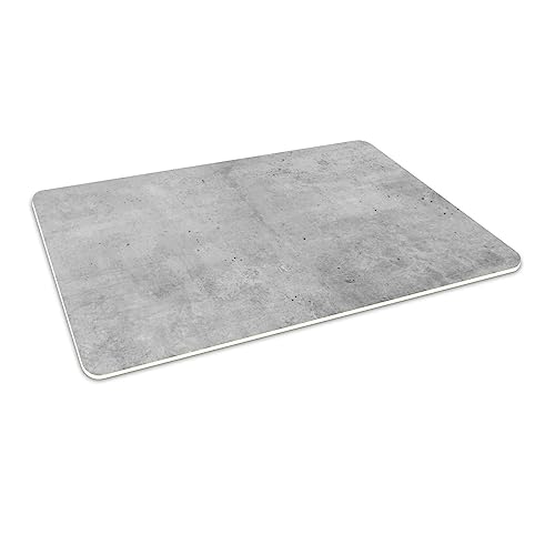 HUBDECO Flexible Schutzmatte aus Strapazierfähigem Printfloor - Schutzunterlage Unter Sessel, Stuhl - Anti-Rutsch - Schützt Boden vor Kratzern - Zimmerdekoration - 140x100 cm Grauer Beton von HUBDECO