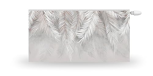 HUBDECO Magnetische Heizkörperverkleidung - 160x60 cm - Magnet Heizkörperabdeckung - Motiv Graue Palmenblätter - Wasserdicht Erhöhte Abriebfestigkeit Paneel-Heizkörperabdeckung von HUBDECO