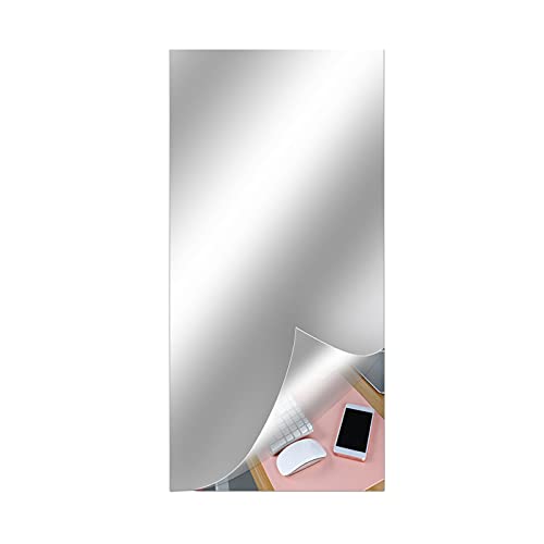 HUIKJI Flexible Spiegelblätter, Spiegel-Wandaufkleber, Acryl-Spiegelplatte, selbstklebend, kein Glas, Spiegelfliesen, Spiegel-Aufkleber für Zuhause, Wanddekoration (150 x 59,7 cm) von HUIKJI