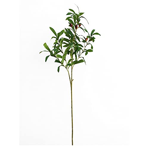HUIKJI Künstliche Olivenbaumzweige, 90 cm hoch, künstlicher Olivenzweig, grüne Blätter, Eukalyptus-Pflanzenzweige für Blumenarrangements, Vasen, Blumensträuße, Hochzeitsgrüne, Dekoration, 4 Stück von HUIKJI