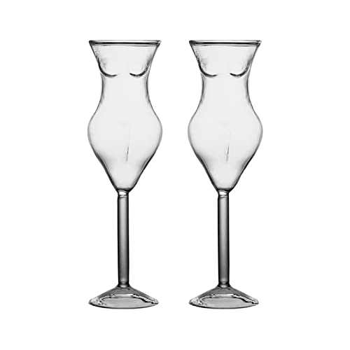 HUIKJI Weingläser, nackte Frauen, Cocktailglas, Kristall, Whiskyglas, transparent, für den menschlichen Körper, kreativ, einzigartig, sexy, für Zuhause, Party, Bar, 2 Stück von HUIKJI