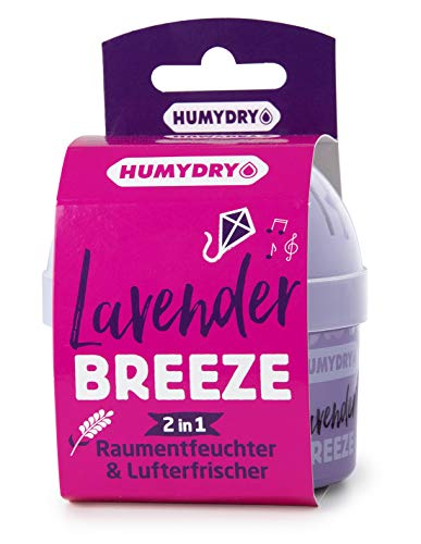 Humydry Luftentfeuchter Mini 75g Lavender Breeze - Doppelfunktion Entfeuchter und Erfrischer mit angenehmen Lavendelduft für kleine Räume - Absorbiert zu hohe Luftfeuchtigkeit von HUMYDRY
