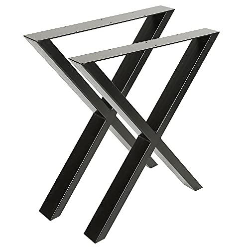 HUOLE Tischkufen 2 Stück X Form Tischbeine Metall Möbelfüße Tischgestell Tischkufen mit Schrauben für Esstisch Schreibtisch Stizbank-2 Stück – 67 x 72 cm, X-Form von HUOLE