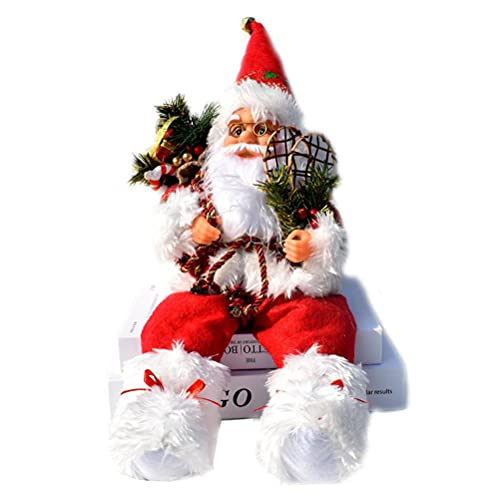 HUSHUI Weihnachtssitzende Figur Stehender Weihnachtsmann,Weihnachtsvitrine Dekoration Sitzender Weihnachtsmann Puppe Fenstereinrichtung Ornament von HUSHUI