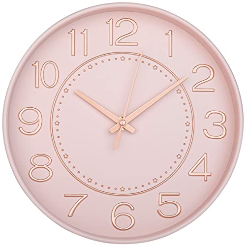 HZDHCLH 25cm Modern Quartz Lautlos Wanduhr Arabisch Ziffer Schleichende Sekunde ohne Ticken für Dekoration Wohnzimmer, Küche, Büro, Schlafzimmer von HZDHCLH