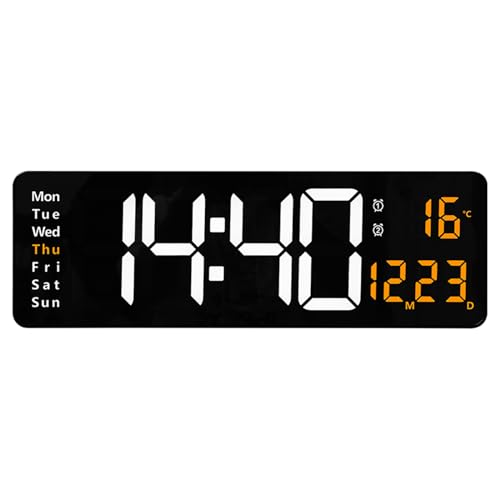 HZDHCLH Digitale Wanduhr, LED-Digitaluhr mit Fernbedienung,Timer und Countdown, große Uhr mit Datum, Woche, Temperatur für Zuhause, Küche, Fitnessstudio und Büro von HZDHCLH