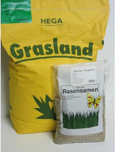 HEGA Grasland Rasensamen Berliner Tiergarten Rasen Samen Grassamen (20 kg (2 x 10 kg)) von HaGaFe