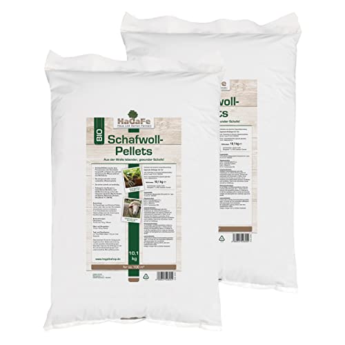 HaGaFe Bio Schafwoll Pellets organischer Naturdünger Universaldünger (20 kg (2 x 10 kg)) von HaGaFe