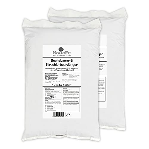 HaGaFe Buchsbaum & Kirschlorbeerdünger Organisch Mineralischer Spezialdünger, 20kg (2x10kg) von HaGaFe
