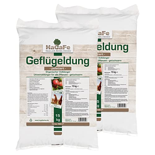 HaGaFe Hühnerdung Geflügeldung Hühnermist Geflügelmist Gartendünger Dung, 30kg (2x15kg) von HaGaFe