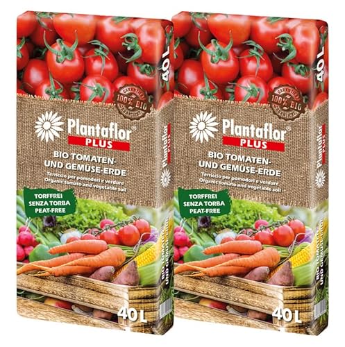 Plantaflor Plus Bio Tomatenerde und Gemüseerde Torffrei 80 Liter (2X 40 Liter) von HaGaFe