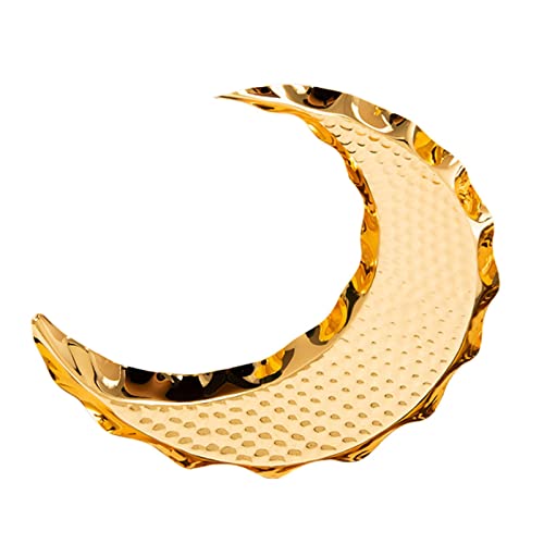 Mond Form Ramadan Desserttablett Gold Metall Deko Tabletts Eid Mubarak Serviertablett Für Halten Von Süßigkeiten, Kuchen, Muffins von Hagar