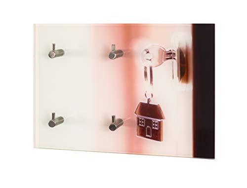 HAKU Möbel Schlüsselboard, Metall, Motiv-edelstahloptik, B 30 x T 5 x H 21 cm von HAKU Möbel