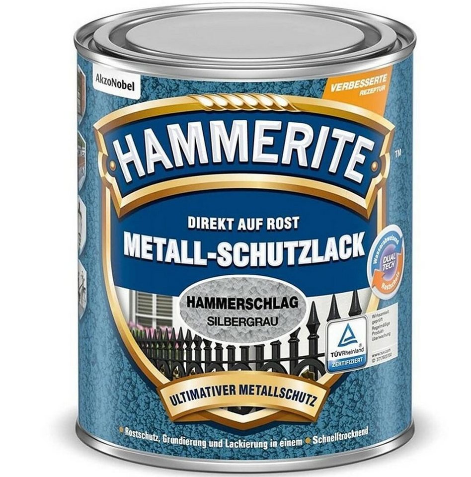 Hammerite  Metallschutzlack Silbergrau glänzend / 62098, hochgradig Witterungsbeständig, Wasserabweisend von Hammerite 