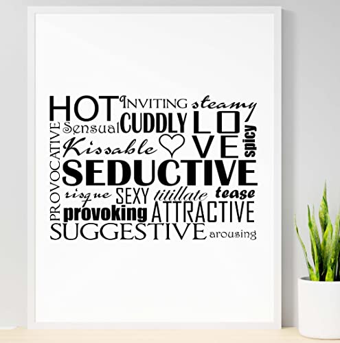 Handmade By Stukk Hot Inviting Steamy Cuddly Love Romantic Positive Words Posterdruck Wandbild (A5 – (148 x 210 mm)) von Handmade By Stukk