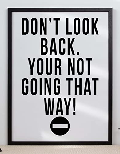 Handmade By Stukk Poster mit inspirierendem Zitat Don't Look Back, Wandkunst, A4, 210 x 297 mm von Handmade By Stukk