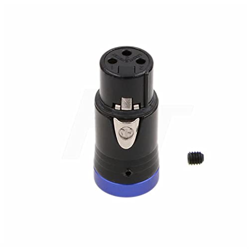 HangTon Audio Connector 3 Pin XLR Low-Profile für Recorder Mixer Mikrofon Kamera, 360 Grad Winkel verstellbar, blaue Kappe von HangTon