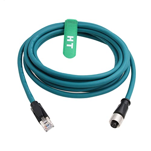 Ethernet Netzwerkkabel M12 A-kodiert 8 Pin Buchse auf RJ45 Cat7e Patchkabel für Industrie Aktor Sensor Profibus Automatisierungsapplikation 15m von HangTon