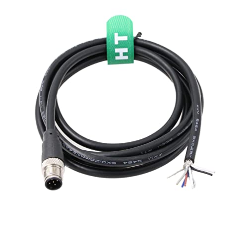 HangTon M12 5-poliger Stecker A codiertes Stellantriebssensor-Signal-IO Kabel zu blankem Draht für industrielle Steuerungen, Automatisierung, Gerätenetz CANopen, IO Link, Profibus 2 m von HangTon