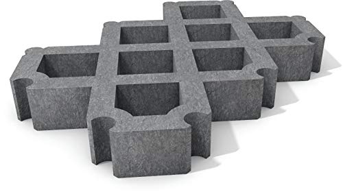Rasengitter Steine aus dem Recycling-Kunststoff hanit®, mit Verbindungssystem, zum Einbau auf Parkplätzen sowie für Hof-, Abstell- und Lagerflächen, 60cm x 40cm x 8cm (1m² = ca. 4,17 Steine), grau (4) von hanit