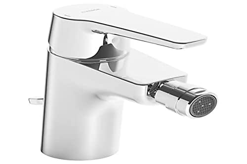 Hansa 51433293 Bidet Armatur/Sitzwaschbecken Batterie HANSAPOLO DN15 | Kugelgelenk-Luftsprudler, Ablaufgarnitur (Metall) und Zugbetätigung | 6 l/min, Ausladung 106 mm, Chrom von Hansa