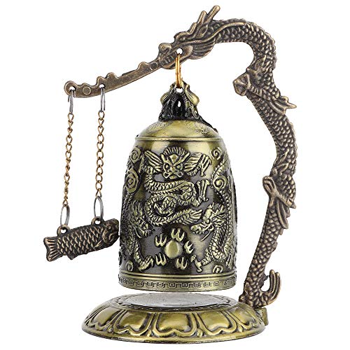 Hapivida Vintage Drachenglocke, Geschnitzte Bronze Buddhistische Glocke, Chinesische Feng Shui Meditation, Viel Glück Sammlerstücke Ornamente für Zuhause, Büro, Dekoration von Hapivida