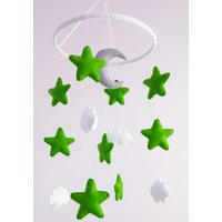 Baby Krippe Mobile Star Grün Grau Mond Kinderbett Dekor Wolke Hängen Kinderzimmer Dekoration Wählen Sie Jede Farbe von HappinessBabyToys