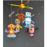 Roboter Baby Krippe Mobile Kindergarten Monster Aliens Handgemachte Filz Neue Geschenk Junge Mädchen Kinderbett von HappinessBabyToys