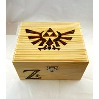 Legend Of Zelda Wood Burn Trinket Box | Holzbrenner/Pyrographie Schatztruhe Schmuck Oder Andenken Aufbewahrung Link Triforce von HappyThoughts108
