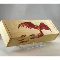 Phoenix Wood Burn Trinket Box | Brandmalerei/Pyrographie Stiftebox Mit Magnetverschluss Schmuck Schatz Andenken Aufbewahrung| Wiedergeburt von HappyThoughts108