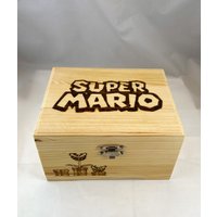 Super Mario Bros Aufbewahrungsbox Aus Holz | Brandmalerei/Pyrographie Schatzkiste Andenken-Aufbewahrung Luigi Yoshi Piranha Pflanze von HappyThoughts108