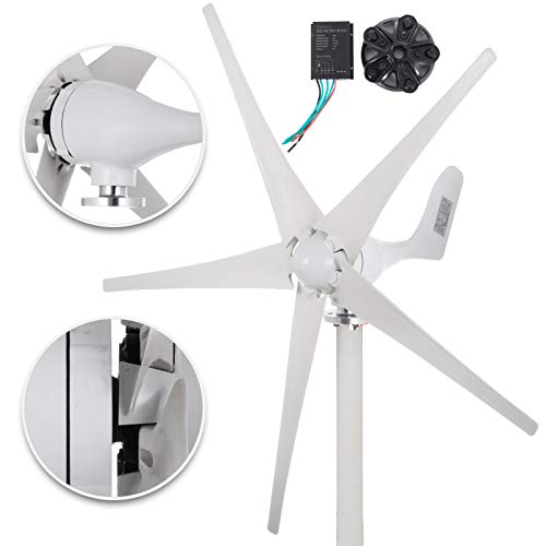 Happybuy Wind Turbine Generator 500W DC 12V Wind Turbine 5 Blade Low Wind Speed Starting NSK Bearings Garden Street Lights Wind Turbines with Charge Controller Garden (500W 12V) von Happybuy