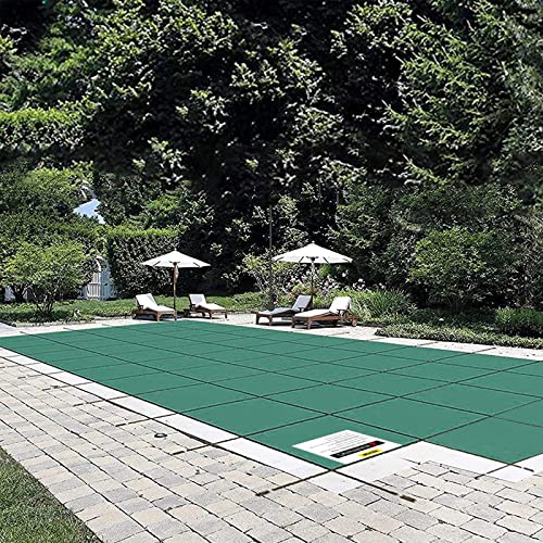 VEVOR Pool Abdeckplane 5,5 x 10,4 m, passend für 4,9 x 9,8 m große, rechteckige, in den Boden eingelassene Winterabdeckplane, grünes Netzgewebe, solide Pool-Sicherheitsabdeckung für Schwimmbad von Happybuy
