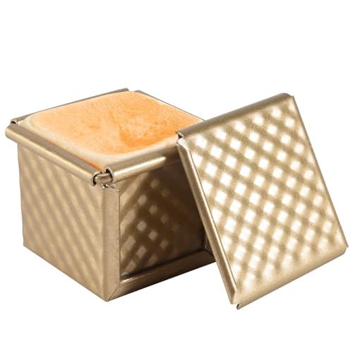 Happysnow Quadratische Kasten Form mit Deckel Toast Form Brot Form Pullman Kasten Form mit Deckel Antihaft Toast Box mit Mini Wasser WüRfeln von Happysnow