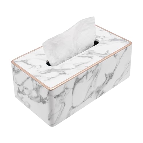 HarBin-Star Kosmetiktücherbox, 25×14×9,5 cm, Acryl Taschentuchbox, Tissue Box mit Magnetabdeckung für Esszimmer Badezimmer Schlafzimmer Auto Büro (Marmor Farbe) von HarBin-Star