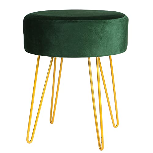 Harbour Housewares Runde Velvet Footstool - 35 X 40cm - Grün von Harbour Housewares