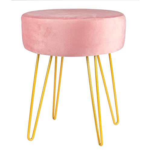 Harbour Housewares Runde Velvet Footstool - 35 X 40cm - Pink von Harbour Housewares