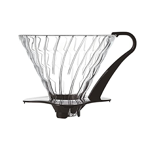 Hario V60 Glass Kaffeefilterhalter, Glas, Schwarz, Size 3 von HARIO