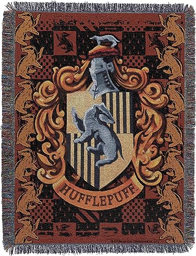 Northwest Überwurfdecke, gewebt, 122 x 152 cm, Hufflepuff-Wappen von Northwest
