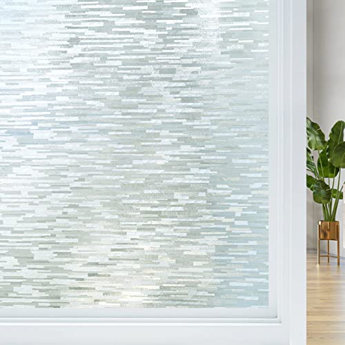 Haton Fensterfolie Blickdicht Statisch Selbstklebend Sichtschutzfolie Milchglasfolie Statisch Haftend Dekofolie Klebefolie Ohne Klebstoff Matt 44.5 x 200 cm von Haton